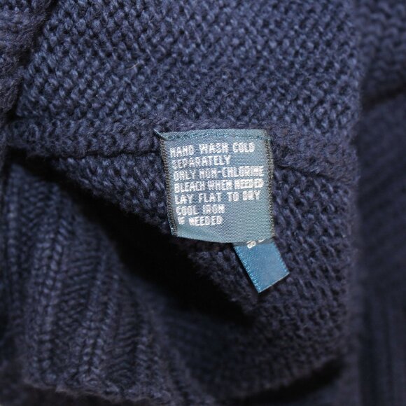 Polo Ralph Lauren XL 1/4 Zip Pullover Knit Sweater Navy Blue Red Pony High Neck - Picture 11 of 11